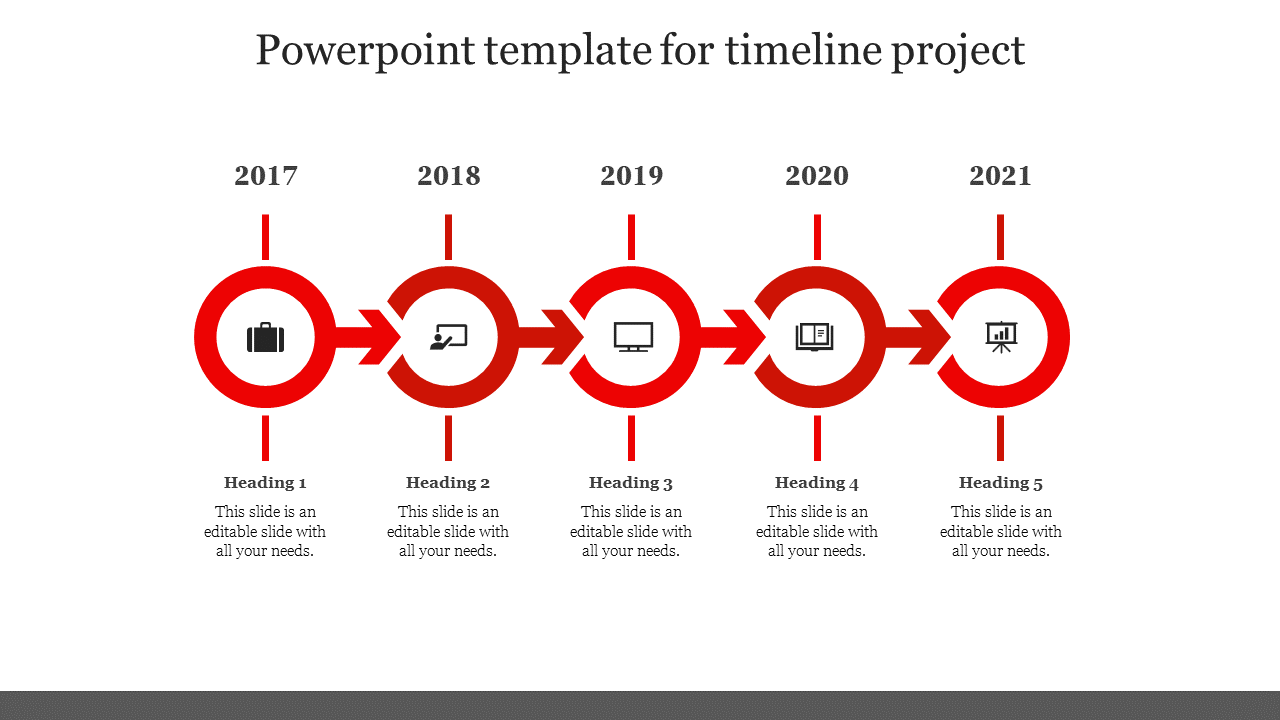 Free - Attractive PowerPoint Template For Timeline Project
